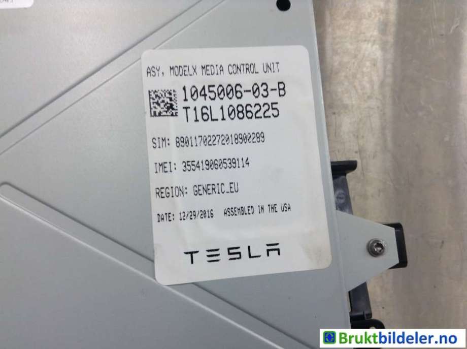 Instrument kjørecomputer til Tesla Model X 2016-->> (TESLA|1045006-03-B|T16L1086225|)