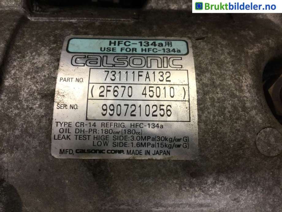 Aircondition kompressor til Subaru Forester 1997-2002 (Type I) (SUBARU|73111FA132|)