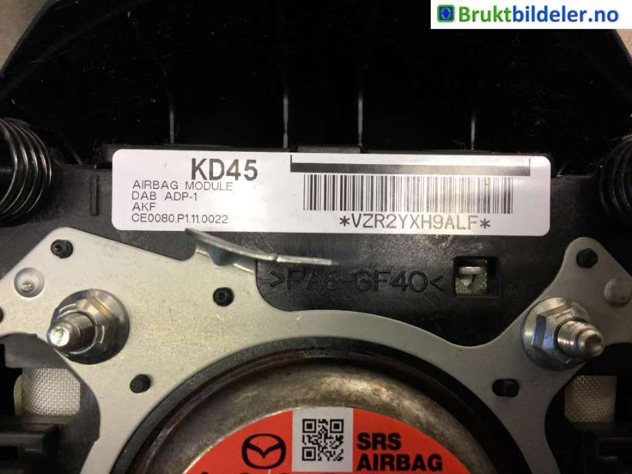 Airbag rattpute til Mazda CX-5 2012-2017 (Type I)  (MAZDA|KD45-57-K00B 02|)
