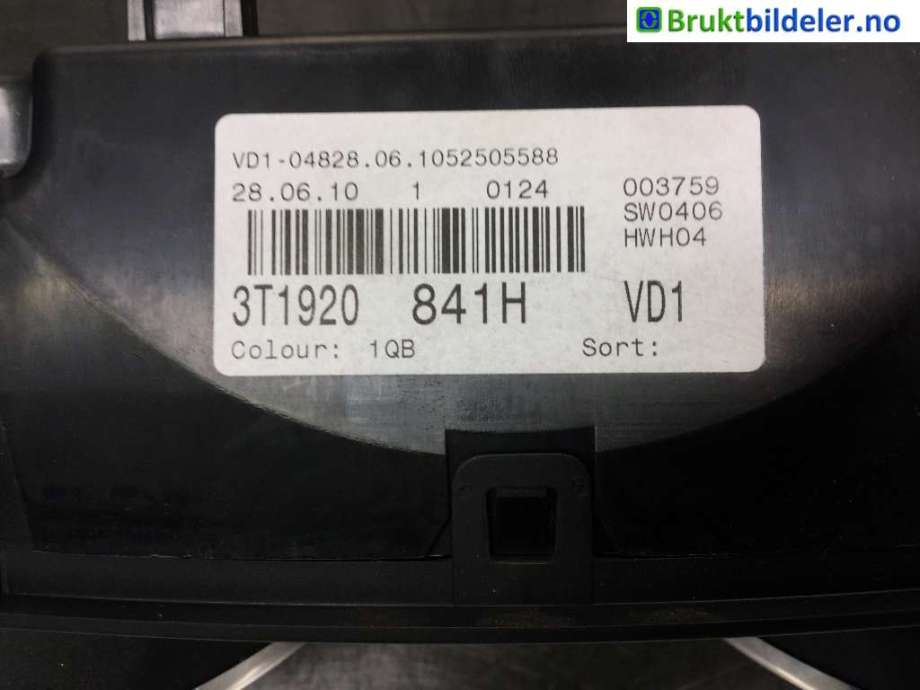 Instrumentpanel til Škoda Superb 2008-2015 (Type II)  (SKODA|3T1 920 841 H|A2C53390913|)