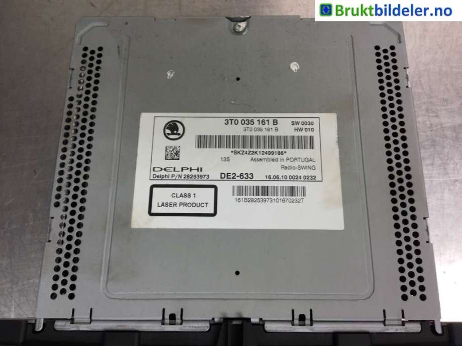 Bilstereo til Škoda Superb 2008-2015 (Type II)  (SKODA|3T0 035 161 B|)