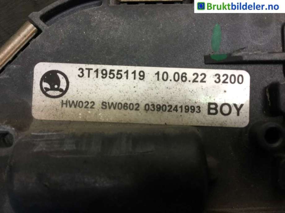 Viskermotor frontrute til Škoda Superb 2008-2015 (Type II) (SKODA|3T1 955 119|1 397 220 532|)