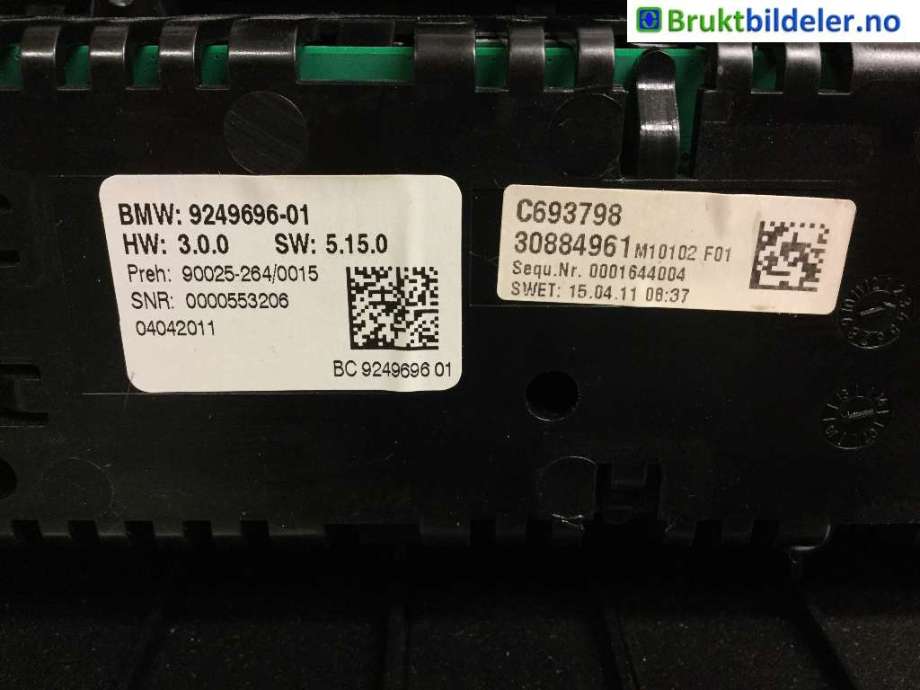 Varmeapparat betjening til BMW 5-Serie 2010-2017 (F10/F11) (F10/F11) (BMW|9 249 696-01|)