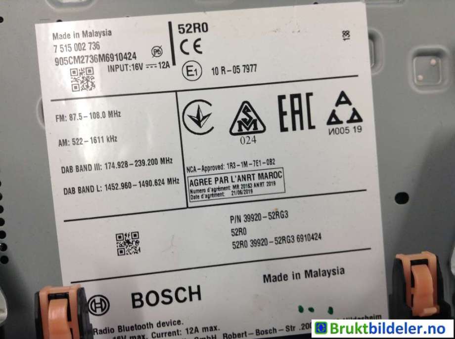 Bilstereo til Suzuki Swift 2017-->>  (SUZUKI|39920-52RG3|7 515 002 736|)
