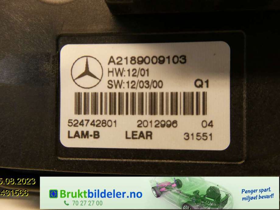 Styreenhet diverse til Mercedes B-Klasse 2011-2018 (W246) (W246) (MERCEDES|A2189009103||A 218 900 91 03)