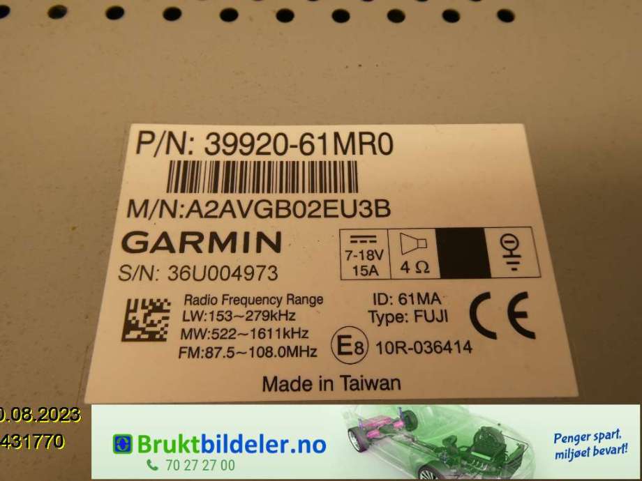 Bilstereo til Suzuki Swift 2011-2017 (SUZUKI|39920-61MR0|A2AVGB02EU3B)