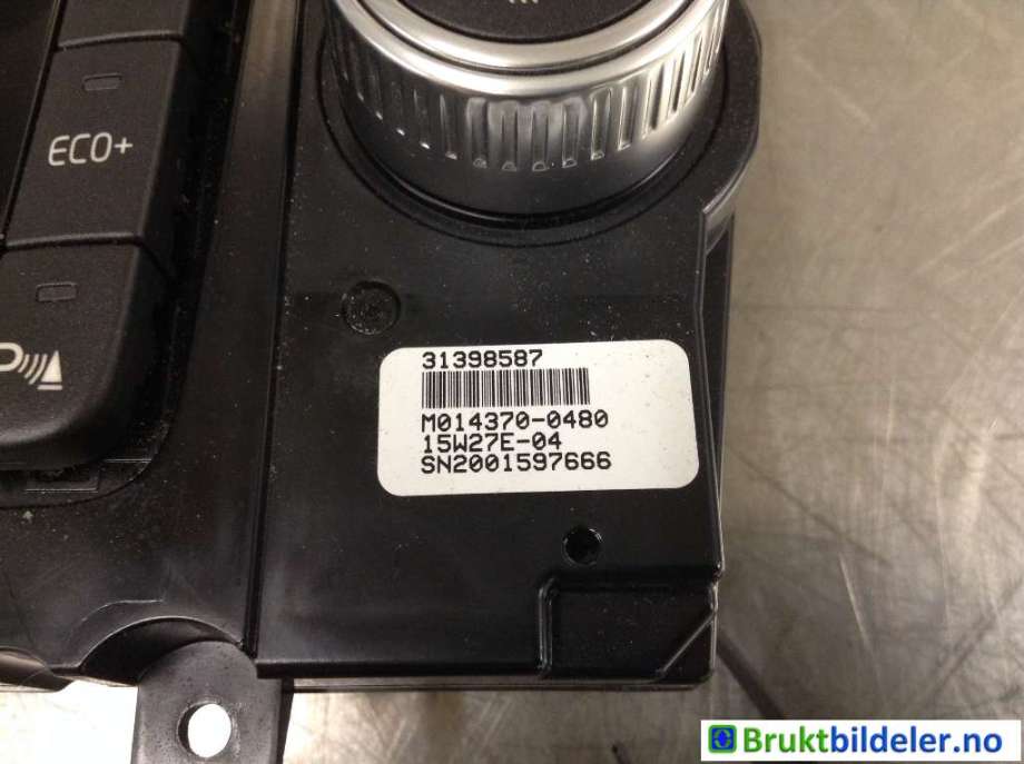 Varmeapparat betjening til Volvo V70 2014-2016 (Type III, Fase 2) (VOLVO|31398587|)