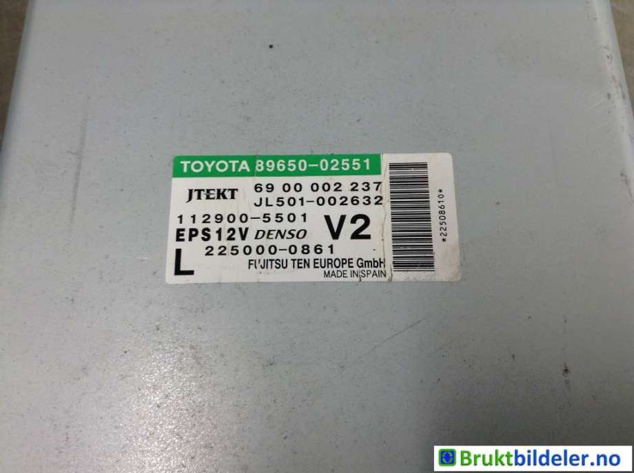 Styreenhet servo til Toyota Auris 2010-2012 (Type I, Fase 2) (TOYOTA|89650-02551|112900-5501|225000-0861)