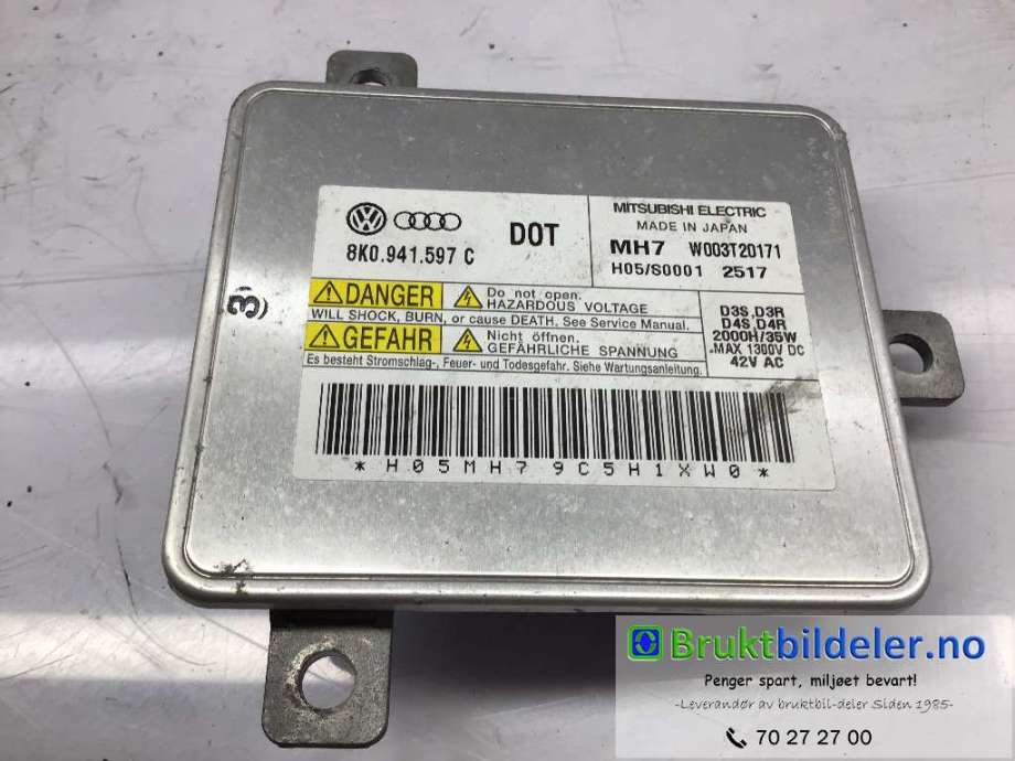 Styreenhet xenon/ballast til VW Sharan, 2010-->> (Type II) (VOLKSWAGEN|8K0 941 597 C)