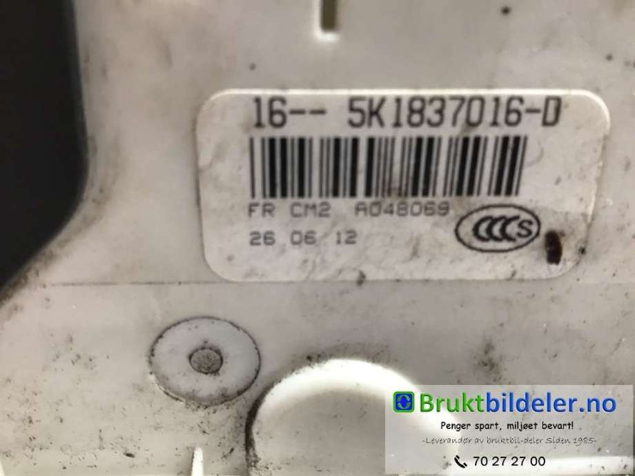 Låsekasse høyre foran til VW Sharan 2010-->> (Type II)  (VOLKSWAGEN|5K1 837 016 D|)