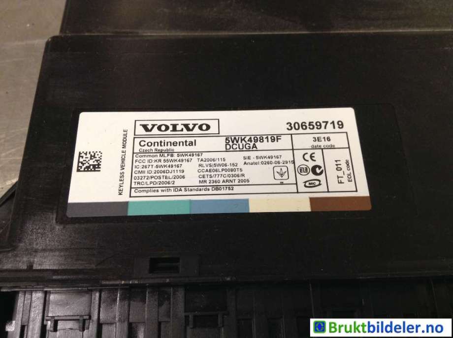 Styreenhet nøkkelfri/keyless til Volvo XC70 2014-2016 (Type II, Fase 2)  (VOLVO|30659719|5WK49819F|)