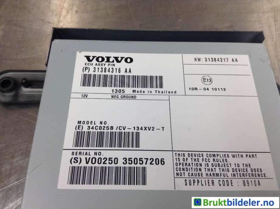 Bilstereo forsterker til Volvo XC70 2014-2016 (Type II, Fase 2) (VOLVO|31384316 AA|)