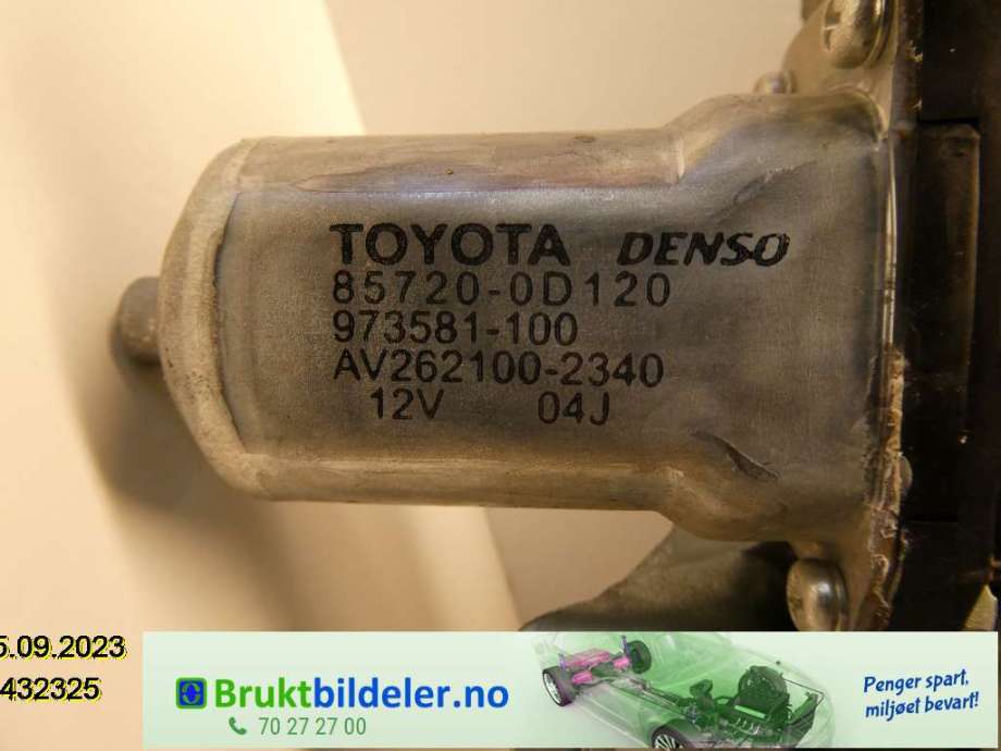 Ruteheis høyre bak til Toyota Auris 2007-2010 (Type I, Fase 1) (TOYOTA|85720-0D120|973581-100)