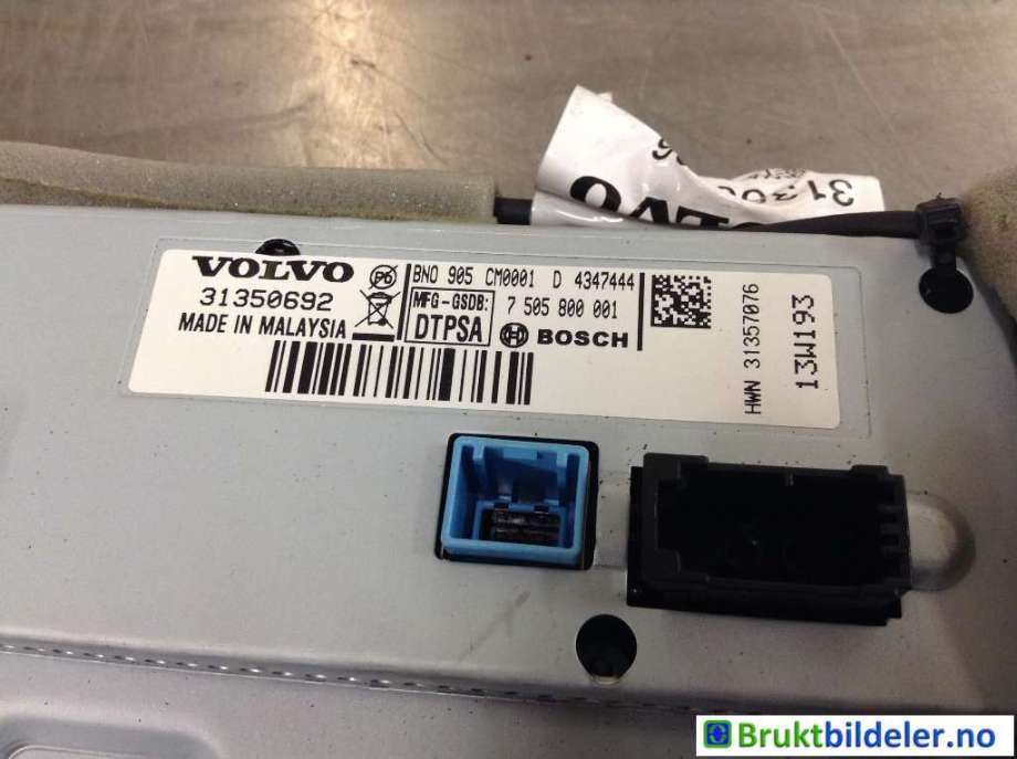 Instrument kjørecomputer til Volvo XC70 2014-2016 (Type II, Fase 2) (VOLVO|31350692|7 505 800 001|)