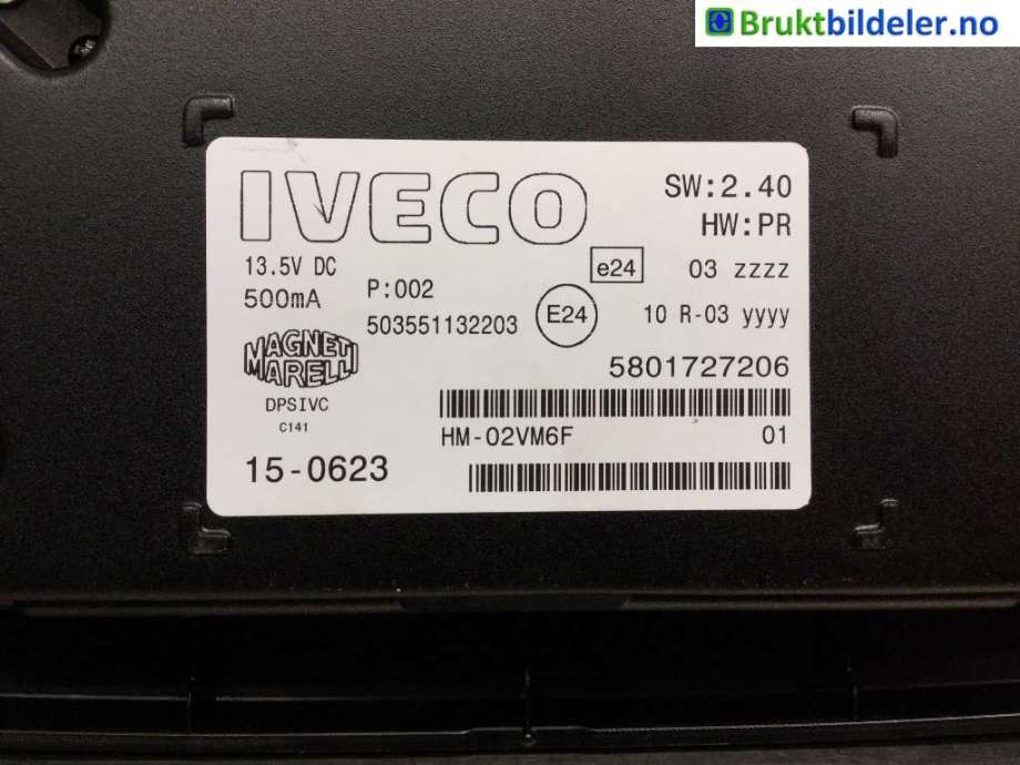 Multimedia display (MCU - Media Controller Unit) til Iveco Daily 2014-->> (Type VI)  (IVECO|5801727206|)