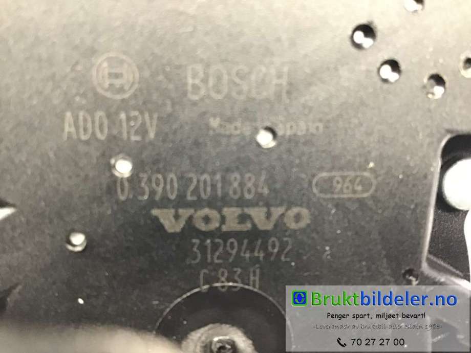 Viskermotor bakrute til Volvo V40 2012-2019  (VOLVO|31294492|0 390 201 884|)