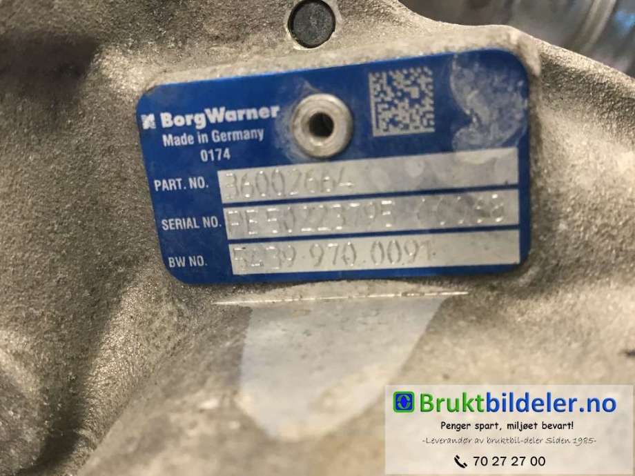 Turbo til Volvo XC70 2014-2016 (Type II, Fase 2)  (VOLVO|36002664|54391015095|)