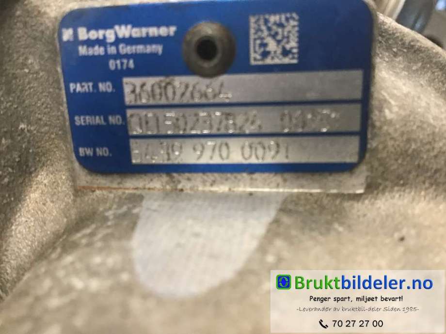 Turbo til Volvo XC60 2014-2017 (Type I, Fase 2)  (VOLVO|36002664|54391015093|)