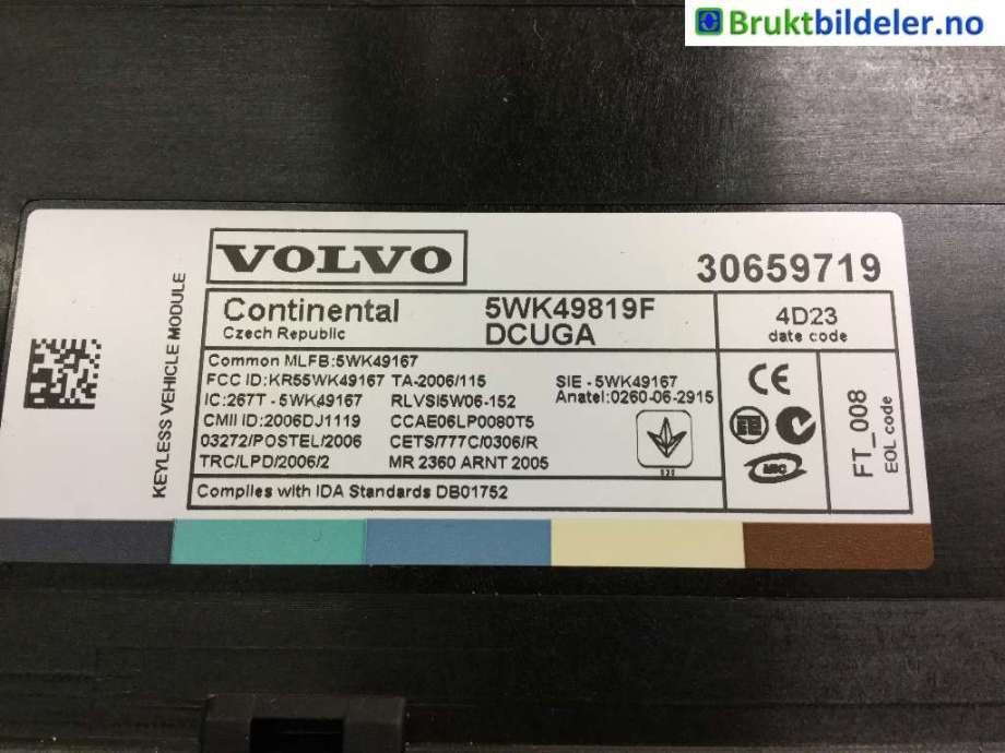 Styreenhet nøkkelfri/keyless til Volvo XC60 2014-2017 (Type I, Fase 2) (VOLVO||5WK49819F)