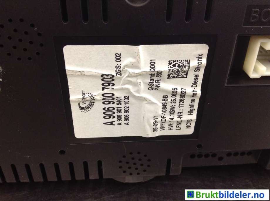 Instrumentpanel til Mercedes Sprinter 2013-2018 (Fase 2) (906) (906) (MERCEDES|A 906 900 79 03|)