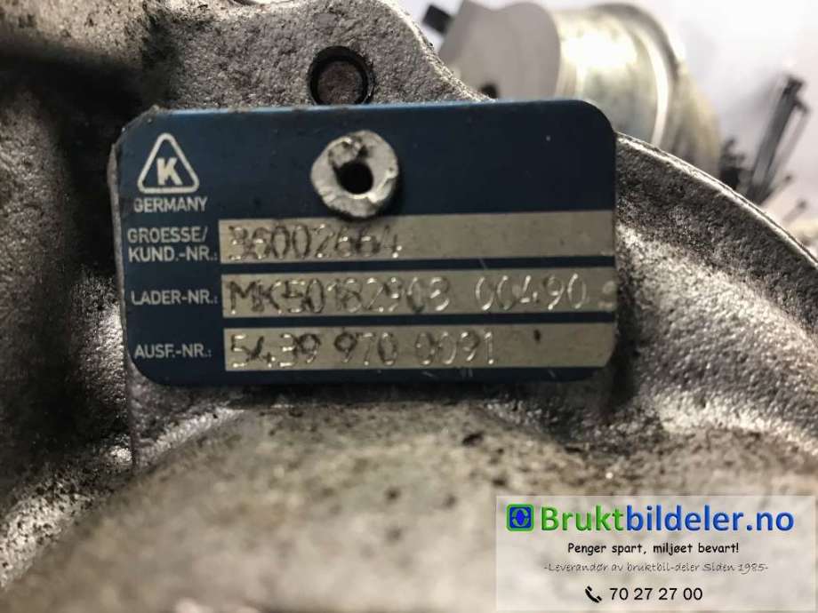 Turbo til Volvo XC60 2008-2013 (Type I, Fase 1)  (VOLVO|36002664|54391015090|)