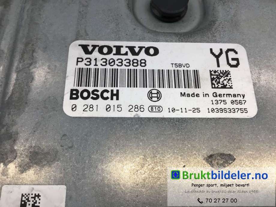 Styreenhet motor til Volvo XC60 2008-2013 (Type I, Fase 1) (VOLVO|31303388|0 281 015 286|)