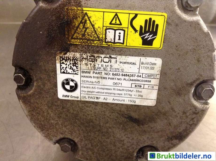 Aircondition kompressor til Mini One/Cooper 2014-->> (F54-57) (F54-57) (64 52 9 484 357-04|PLCA600MCD3R05|)