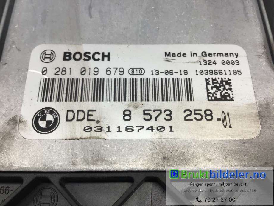 Styreenhet motor til BMW 1-Serie 2011-2015 (Fase 1) (F20/F21) (F20/F21) (BMW|8 573 258-01|0 281 019 679|)