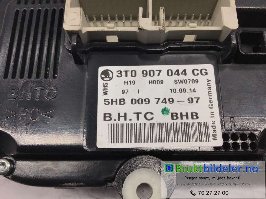Varmeapparat betjening til Škoda Superb 2008-2015 (Type II)  (SKODA|3T0 907 044 CG|5HB 009 749 - 97|)