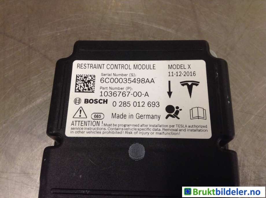 Airbag elektronikk til Tesla Model X 2016-->>  (TESLA|1036767-00-A|0 285 012 693|)