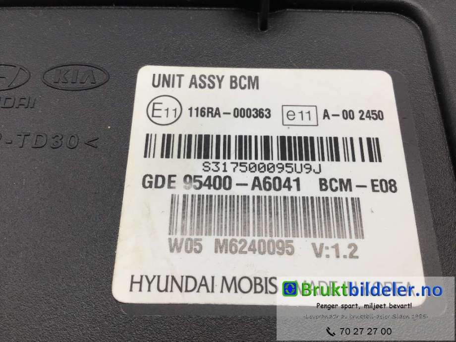 Styreenhet comfort (BCM) til Hyundai i30 2012-2017 (Type II) (HYUNDAI|95400-A6041|)