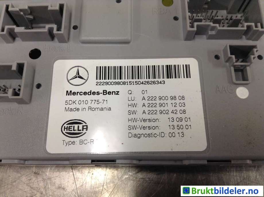 Styreenhet diverse til Mercedes C-Klasse 2014-2018 (Fase 1) (W205) (W205) (MERCEDES|A 222 900 98 08|5DK 010 775-71|)