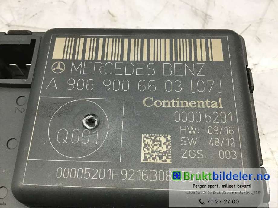 Styreenhet dør venstre foran til Mercedes Sprinter 2013-2018 (Fase 2) (906) (906) (MERCEDES|A 906 900 66 03|)