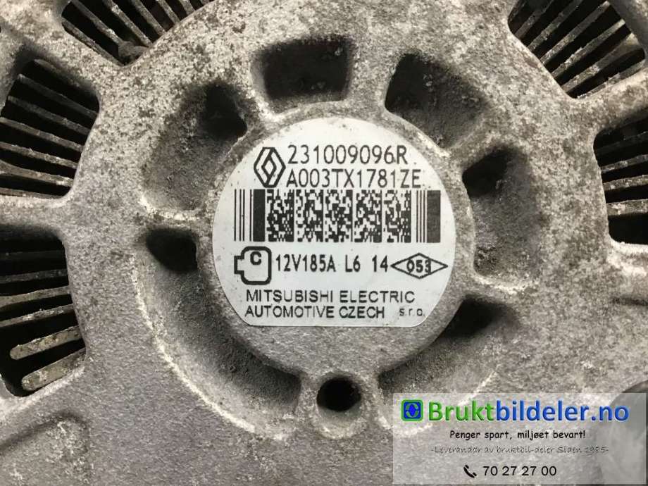 Dynamo til Renault Trafic 2014-->>  (RENAULT|231009096R|A003TX1781ZE|)