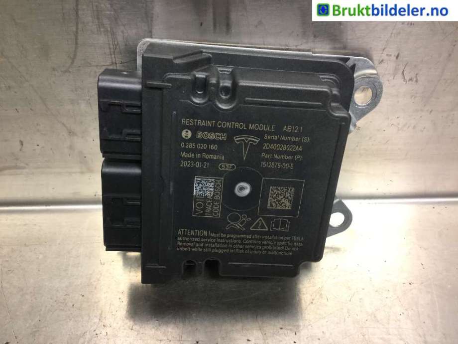 Airbag elektronikk til Tesla Model Y, 2021-2024 (Type I)  (1512876-00-B)