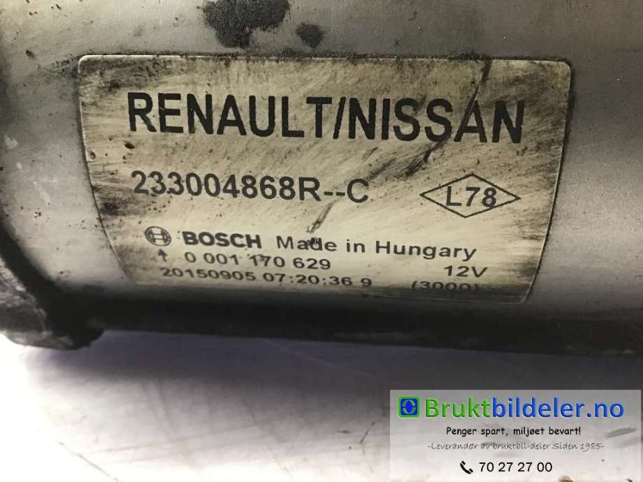Starter diesel til Mercedes Citan 2012-2021 (W415) (W415) (MERCEDES||0 001 170 629|233004868R-C)