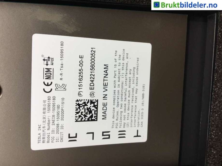 Kamera til Tesla Model Y 2021-2024 (Type I)  (1494240-00-A||1516255-00-E)