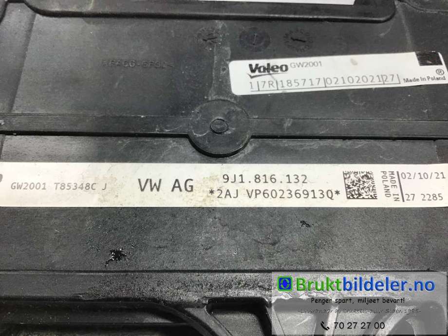 Varmeapparat diverse til VW ID.4 2020-->>  (VOLKSWAGEN|9J1 816 132|)