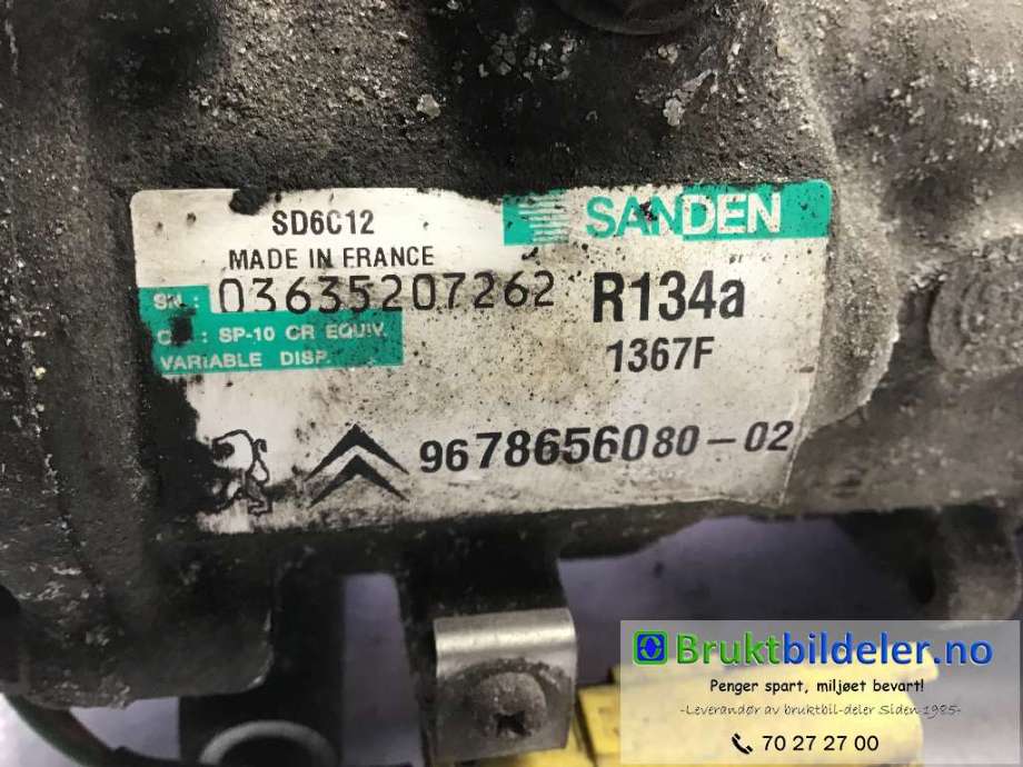 Aircondition kompressor til Peugeot Partner 2008-2015 (Type II, Fase 1) (PEUGEOT|9678656080-02|03635207262|)