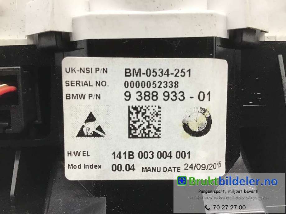 Instrumentpanel til BMW i3 2013-2022  (BMW|9 388 933-01|BM-0534-251|)