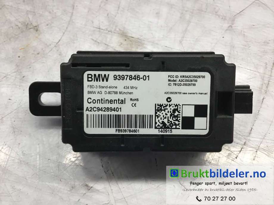 Styreenhet diverse til BMW i3, 2013-2022  (BMW|9397843-01)