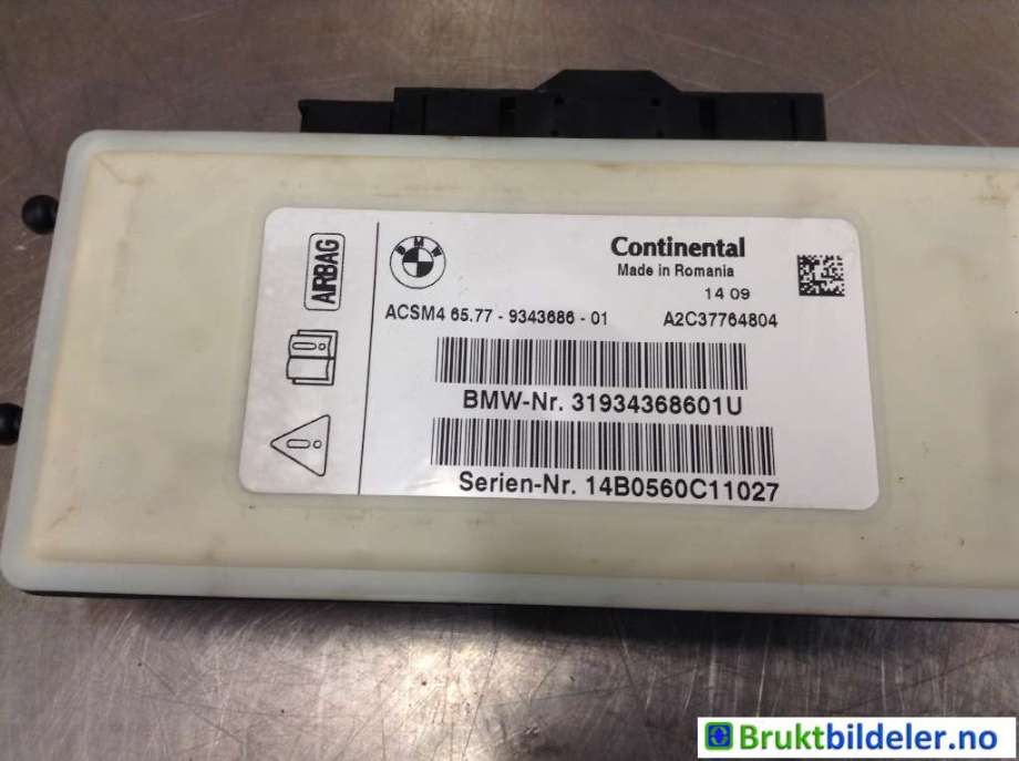 Airbag elektronikk til BMW X4 2014-2018 (F26) (F26) (BMW|31 93 4 368 601|A2C37764804|)
