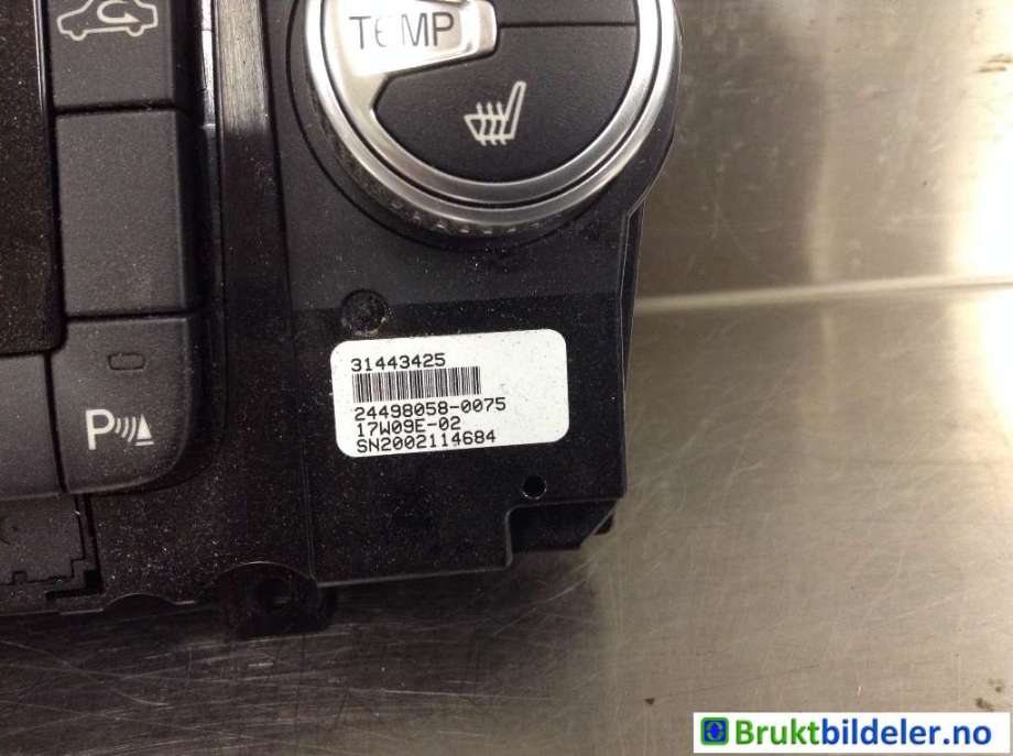 Varmeapparat betjening til Volvo V60/V60 CC 2013-2018 (Type I, Fase 2)  (VOLVO|31443425|)