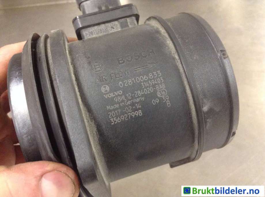 Luftmengde/luftmassemåler til Volvo V60/V60 CC 2013-2018 (Type I, Fase 2)  (VOLVO|98HL-284020-BAB|0 281 006 833|)