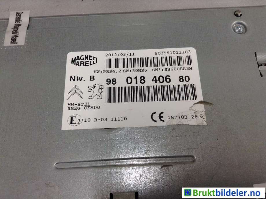 Bilstereo til Peugeot 208 2012-2019 (Type I)  (PEUGEOT|9801840680|)