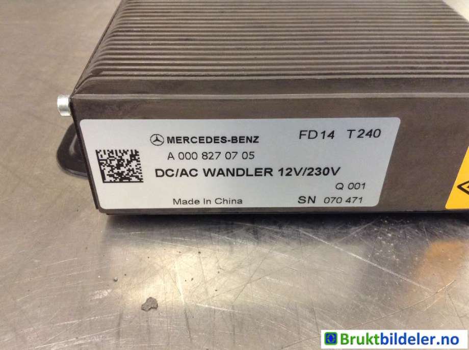 Inverter elbil til Mercedes C-Klasse 2014-2018 (Fase 1) (W205) (W205) (MERCEDES|A 000 827 07 05|)