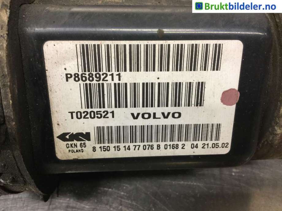 Drivaksel høyre foran til Volvo V70 2000-2004 (Type II, Fase 1)  (VOLVO|8252050|T020521|)