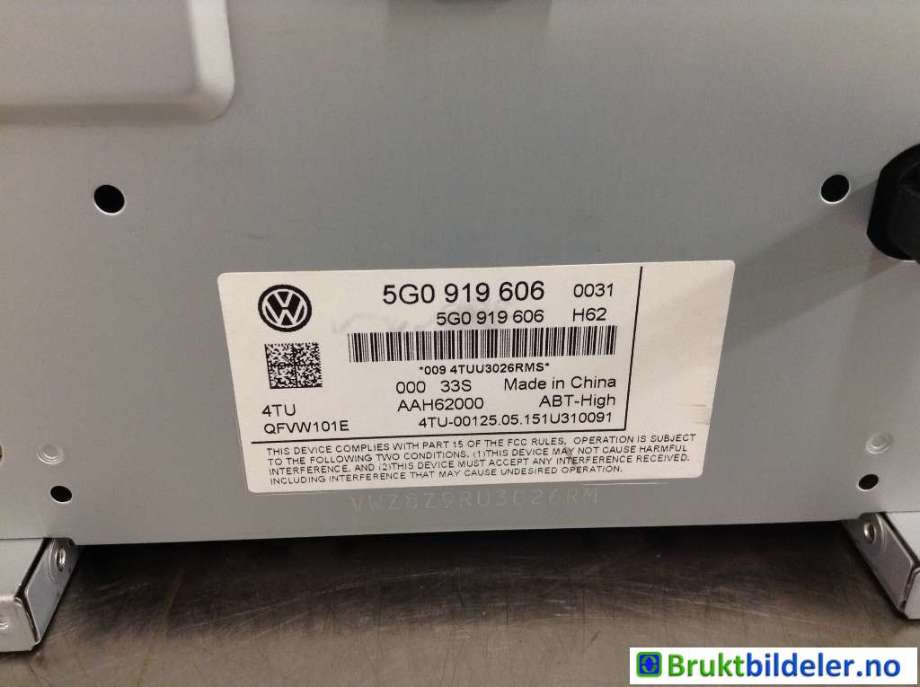Instrument kjørecomputer til VW e-Golf 2014-2017 (Fase 1)  (VOLKSWAGEN|5G0 919 606|)