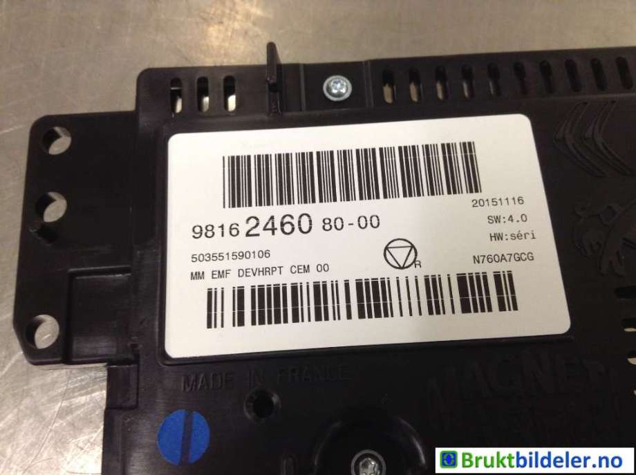 Instrument kjørecomputer til Citroën DS3 2010-2019 (DS|9816246080-00|)