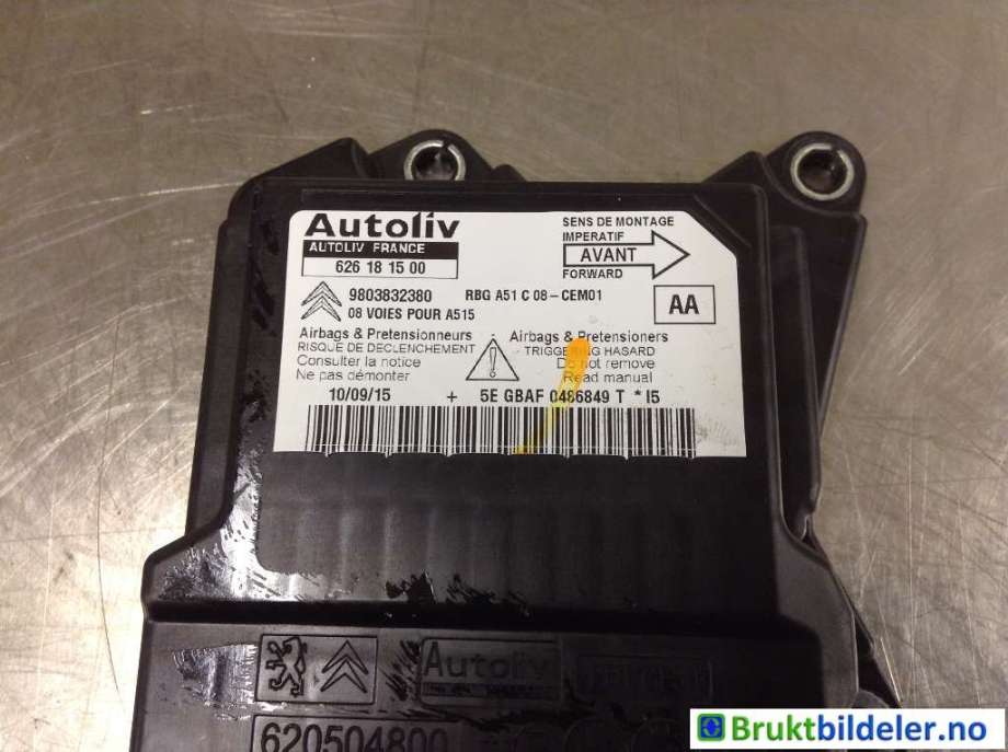 Airbag elektronikk til Citroën DS3 2010-2019  (DS|9803832380|626181500|)